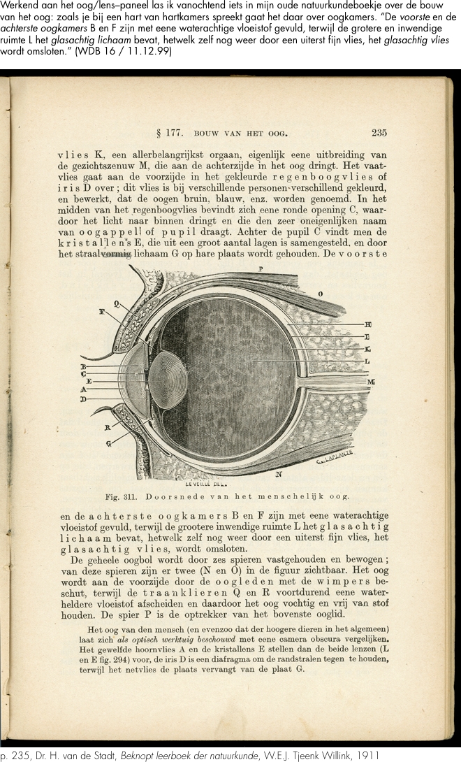 Werkend aan het oog/lens–paneel las